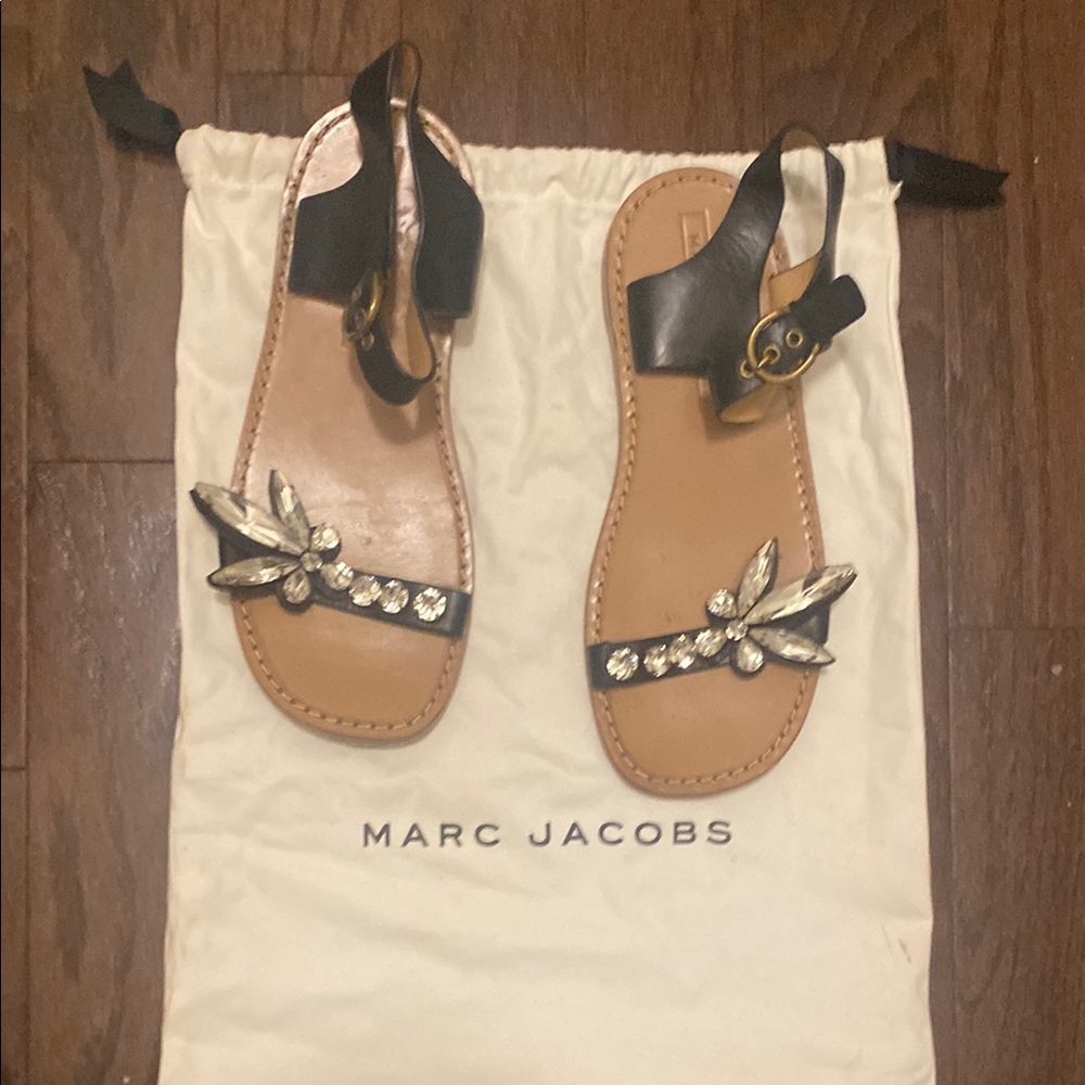 Marc Jacobs Black Sandals with Embellishments